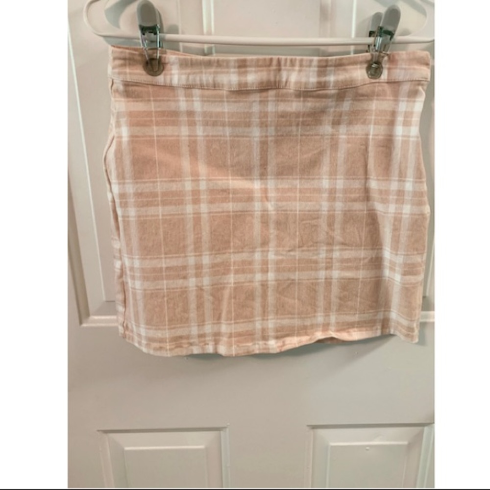 Plaid skirt pink and white worn once